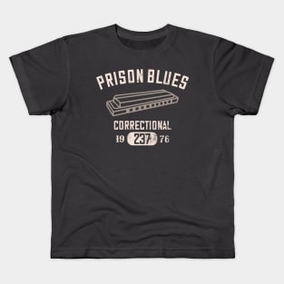 Prison Blues Harmonica distressed Kids T-Shirt